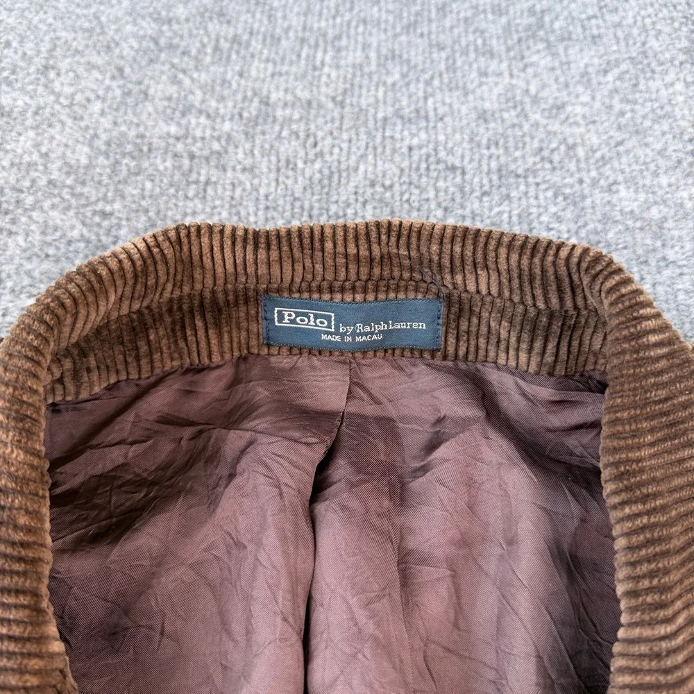 Vintage Polo Ralph Lauren Jacket Mens XL Brown Corduroy Field Latch 90s